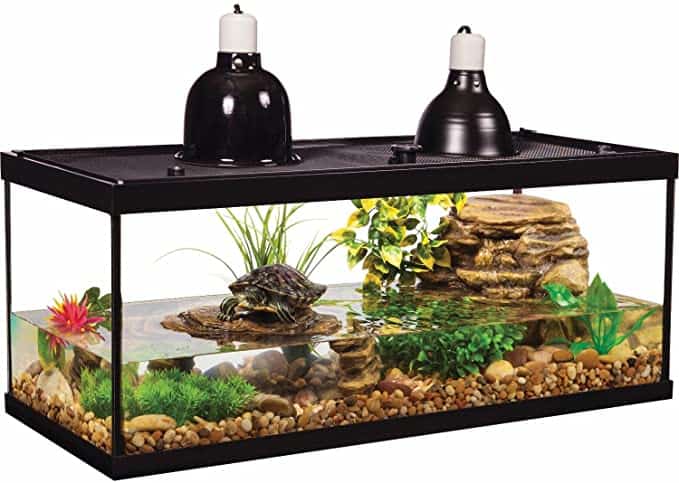 Tetra Aquatic Turtle Deluxe Kit 20 Gallons, aquarium With Filter And Heating Lamps, 30 IN (NV33230)